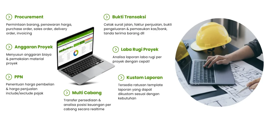 Fitur software akuntansi perusahaan kontraktor