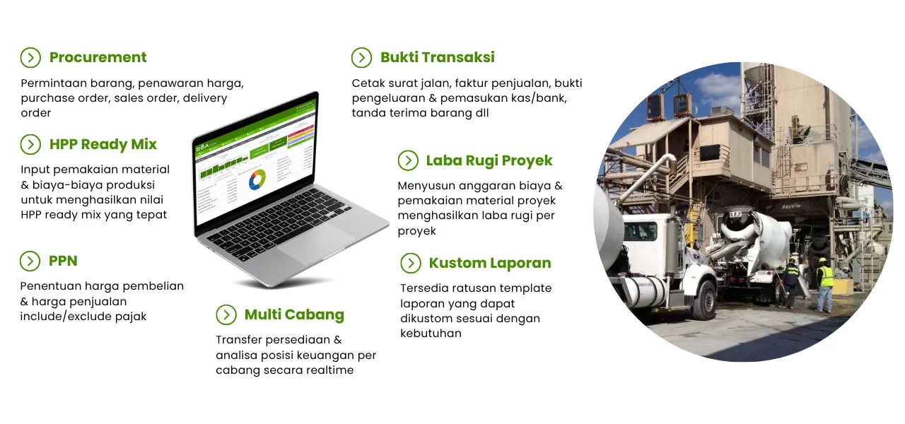 software akuntansi online perusahaan batching plant ready mix